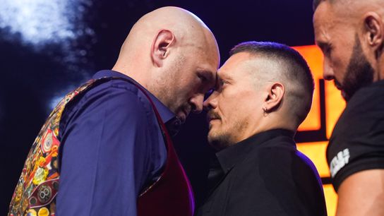 Tyson Fury (L) and Oleksandr Usyk fought twice for the heavyweight title after Turki Alalshikh got them together. Tyson Fury (L) and Oleksandr Usyk fought twice for the heavyweight title after Turki Alalshikh got them together.