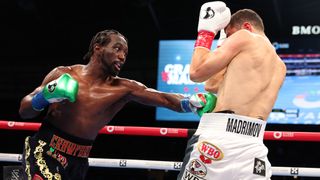 Terence Crawford moving up alongside Floyd Mayweather Jr. as the greatest boxer of the 21st century (boxing). Photo by Mark Robinson/Matchroom Boxing