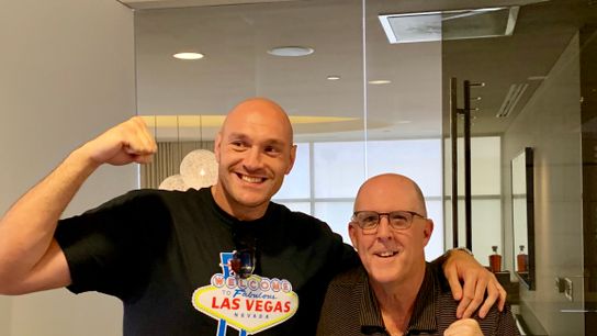 Tyson Fury and the author in 2019. Tyson Fury and the author in 2019.