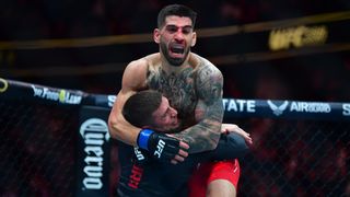 The news may have been buried amid Dana's long bombs, but Ilia Topuria is on a rocketship to superstardom (UFC). Photo by Gary A. Vasquez/Imagn Images
