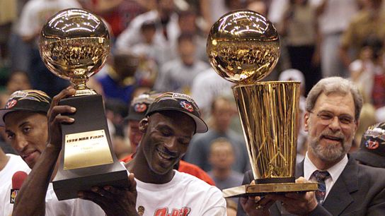 Michael Jordan (L) didn't need a sixth NBA title to certify his greatness. Michael Jordan (L) didn't need a sixth NBA title to certify his greatness.